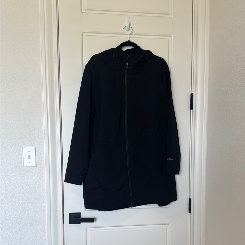 Eddie Bauer Soft Shell Black Trench Coat